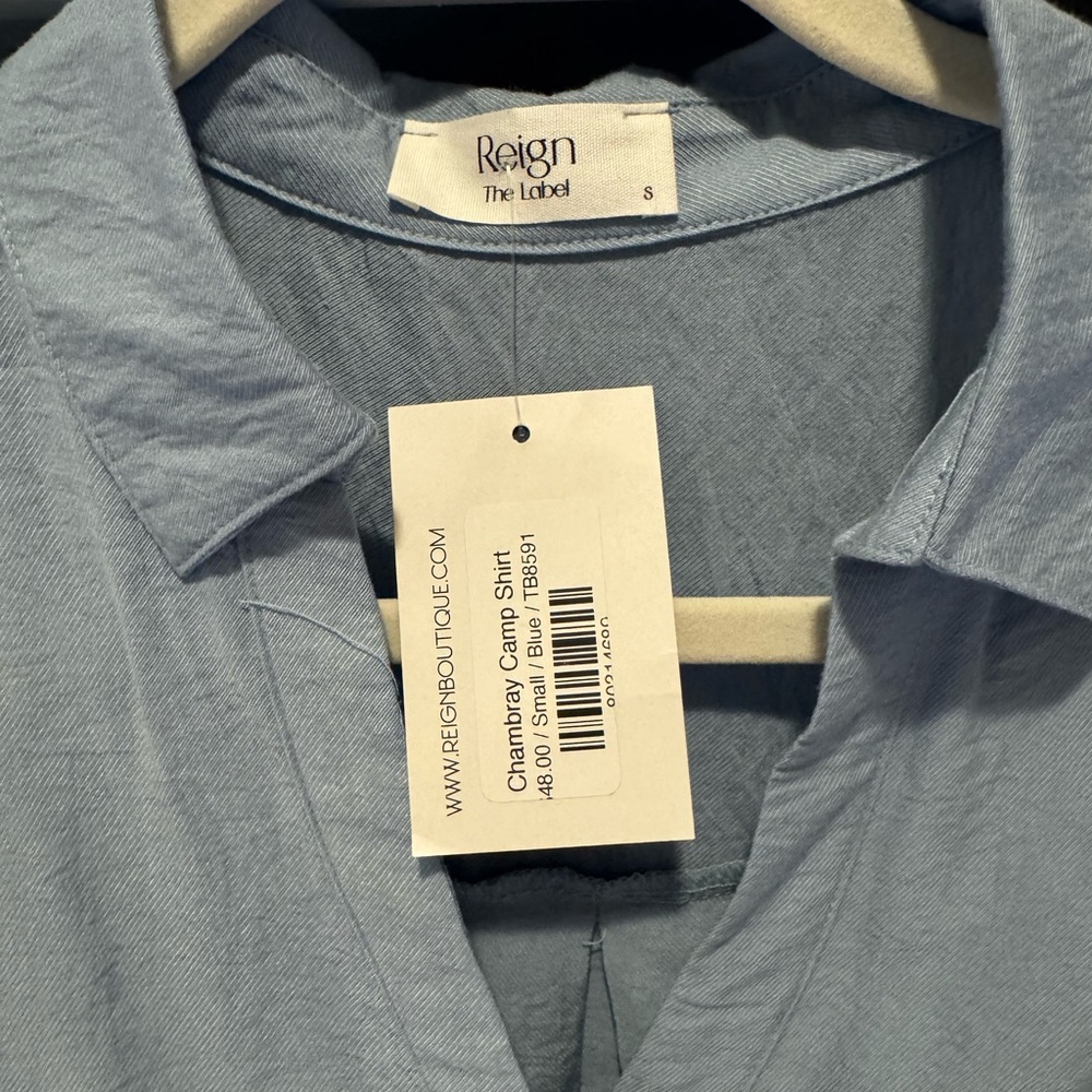 Blue Button-Up Shirt - Picture 2 of 3